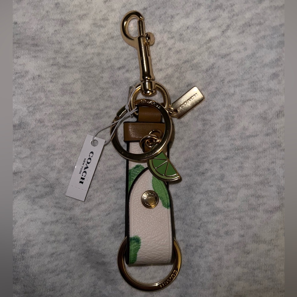 NWT 🍋‍🟩 Coach Lime White, Gold, and Green Keychain